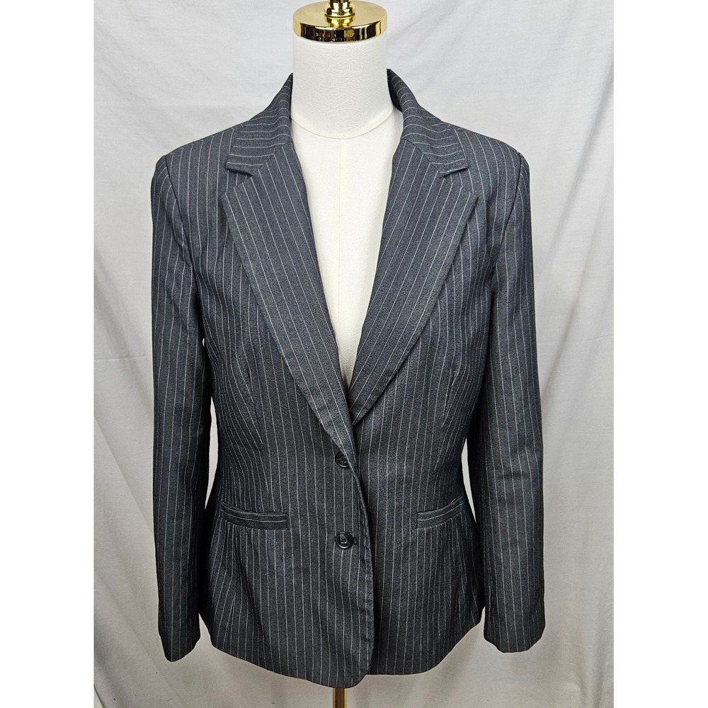 Chadwicks of Boston Pinstripe Blazer Gray 10T Tall 2 Button Professional Jacket